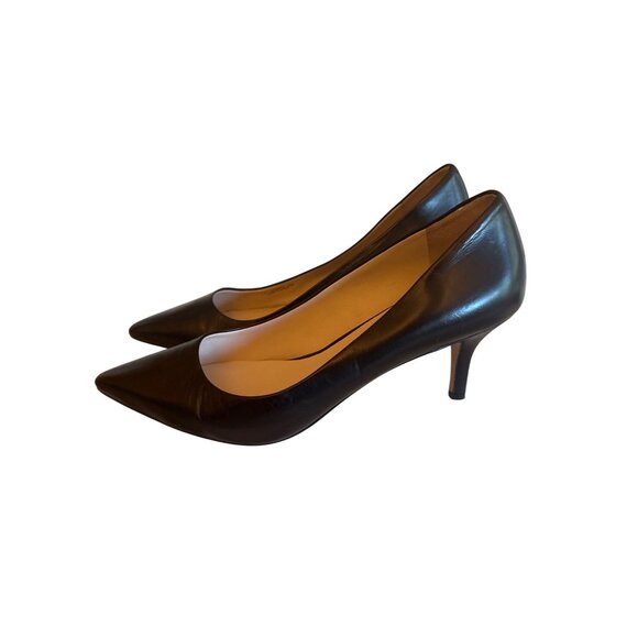 Cole Haan Womens Black Leather Pointed Toe Heels Size 9B Classic Carer Office - Picture 2 of 6